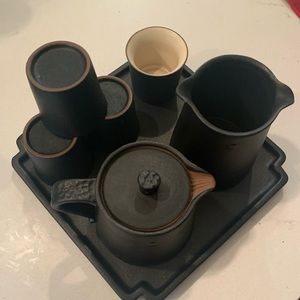 Red Clay, black glazed Chinese tea set